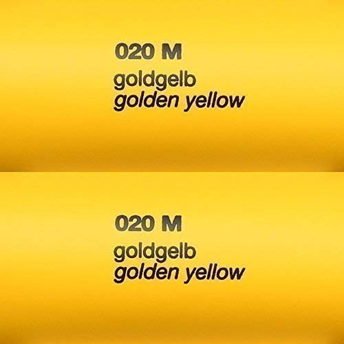 Unbekannt 5,08€/m² Rapid Teck® Matt Folie - 020 GoldGelb Gelb - Klebefolie - 5m x 1,26m - Folie Matt Plotterfolie - Klebefolie selbstklebend - auch als Moebelfolie - Dekofolientage
