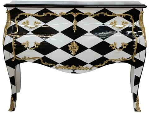 Casa Padrino Barock Kommode Karo Design 124 cm Antik Look