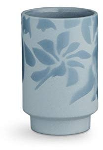 Kähler, Designer Vase aus Keramik in Taubenblau, 12,5 cm