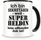Samunshi® Ich bin Sekretärin Tasse Beruf Geschenk Kaffeetasse Teetasse Kaffeepott Kaffeebecher Becher schwarz