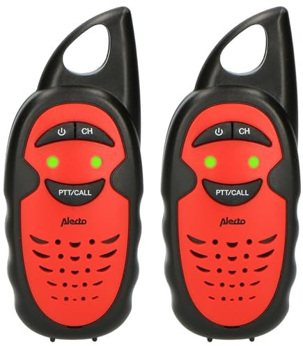 Alecto FR-05 - Walkie Talkie für Kinder - 3 Kilometer Reichweite - 3 Kanäle - 2 Funkgeräte - Bis zu 35 Stunden Standby - Rot/Schwarz