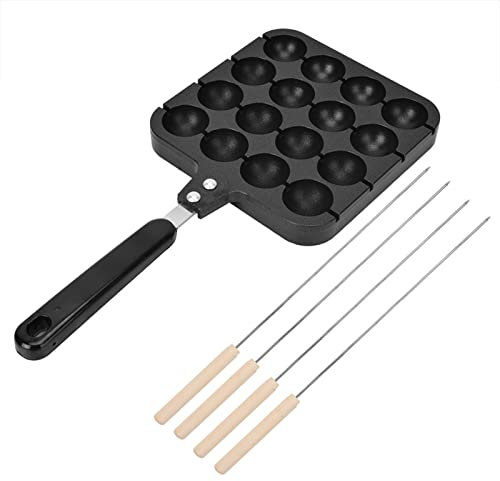 Nonstick Takoyaki Grillpfanne Takoyaki Maker Guss Aluminiumlegierung 4 Backnadeln Home Cooking Backwerkzeuge