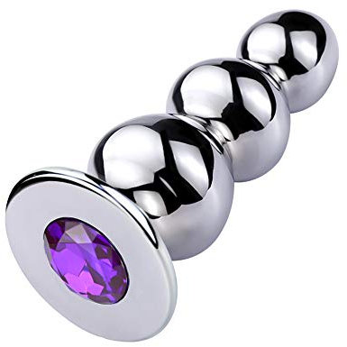Metall Butt Plug Edelstahl Anal Plug Masturbation Sex Spielzeug mit 3 Anal Kugeln Hintern Kugeln Sex Spielzeug Anal Dildo SM für Frauen, Paare, Männer