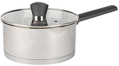 Russell Hobbs RH01164EU Excellence 20cm Stielkasserolle, 2.5L stieltopf mit Glasdeckel, hochglanzpoliert Kochtopf, Stieltopf kasserolle induktion pfanne, Spülmaschinenfest saucepan