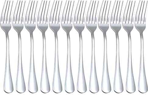 Dinner Forks, GOBOOMAN 12pcs Stainless Steel Cutlery Forks Table Fork Set 8 inches
