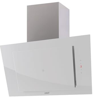 Cata Campana Decorativa de Pared Modelo THALASSA 900XGWH Ancho de 90 cm 6 Niveles de Potencia Clase de eficiencia Energética A+++ Acabado en Cristal Blanco