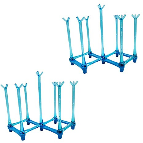 2 Pack Retractable Cup Drying Rack Drinking Glass Holder Bottle Drying Holder Sports Bottle Drainer Dryer and Mug Tree Cup Stand Tray Holder for Kitchen,Office