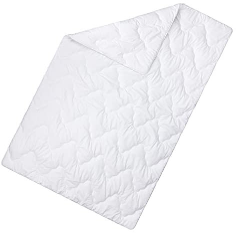 MOON-Luxury Ganzjahresdecke Bettdecke Steppbett Bezug aus 100% Baumwolle Satin 95° Kochfest (140 x 200 cm)