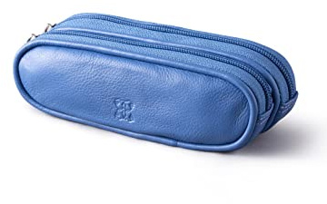 Real Leather Double Twin Pair Unisex Glasses Case