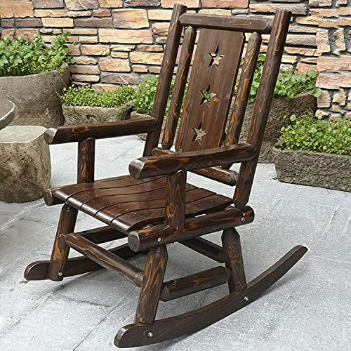 YOYOSHU Gartenmöbel Schaukelstuhl Holz Antik American Country Style Erwachsene Garten Schaukelstuhl Sessel(Color:C)