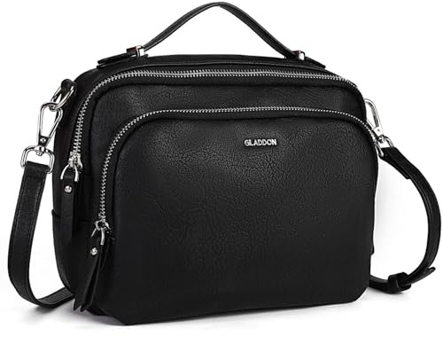 Gladdon Umhängetasche damen,Schultertasche mit Reißverschluss, Crossbody Tasche, Leder Handtasche Klein, Womenswear…
