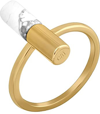 CAI Damen-Damenring 925er Silber 1 Howlith 56 Gold 32019011