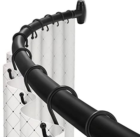 TOPROD Tringle à rideau de douche incurvée de 122 à 183 cm - Barres de douche rondes réglables