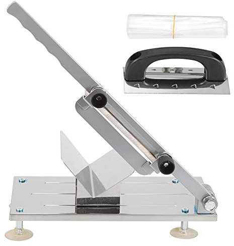 Manual Frozen Meat Slicer, Upgraded Stainless Steel Meat Cutter Beef Mutton Roll Food Slicer Slicing Machine Bone Short Rib Cutter Chicken Chopper Machine(Multifunctional Slicer)