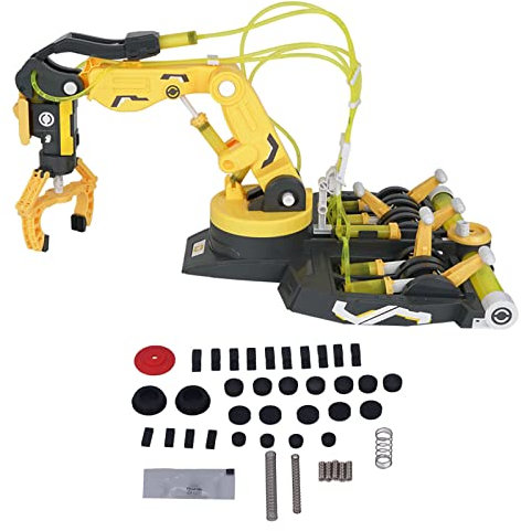 CHICIRIS Brazo mecánico hidráulico de Juguete, Brazo robótico hidráulico, Regalo de cumpleaños, Ventosa, Abrazadera de plástico para el hogar 8 (102 Amarillo)