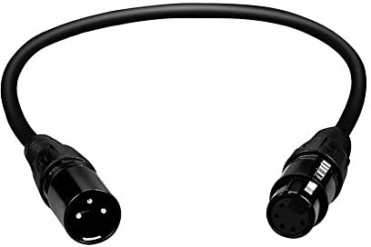 Cable para micrófono 0,5/1/3/2m XLR 3 Pines Macho a 5 Pines Hembra DMX convertidor Adaptador Cable Cable (Color : 50Cm)