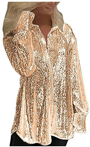 RKaixuni Y2k Veste boutonnée à manches longues pour femme, rose gold, S