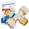 T-Stück PEX-AL-PEX Schraubfitting 16 x 1/2'' AG x 16 mm Messing Klemmverschraubung Sanitärsystem Heizungsschlauch Rohradapter T-Anschluss
