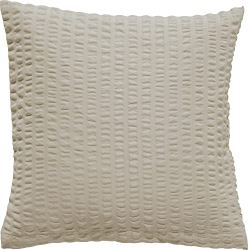 REDBEST Zusatzkissenbezug, Kuschelkissenbezug, Kissenhülle Seersucker Uni Detroit Taupe Größe 40x40 cm - weich, schnell trocknend, bügelfrei, mit Reißverschluss
