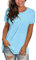 Karo Kauer Damen Damen-T-Shirt mit Rundhalsausschnitt, Pullover, Kurze Ärmel, einfarbig, kurzärmelig Damen Sexy Outfit