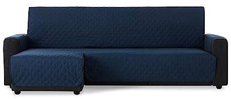 Maxifundas - Sofabezug für Chaiselongue, gepolstert, Eckteil Links, 240 cm, extra weich, Blau, Sofabezug mit Bändern an der Rückseite, für Chaiselongue, Sofaschutz, Modell Maui