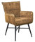 LC Home Armlehnstuhl Empiry in Braun Industrial Lederstuhl Esszimmer Sessel, Esszimmerstuhl mit echt Leder im Industrial Design