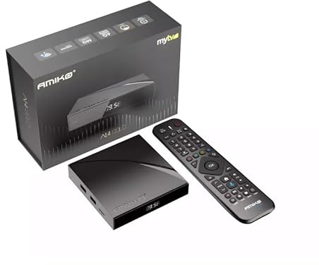 Amiko A14 GOLD 4K UHD ANDROID Mytv3 64GB QUAD CORE WIFI 6 GIGABIT LAN Bluetooth RC UK PLUG