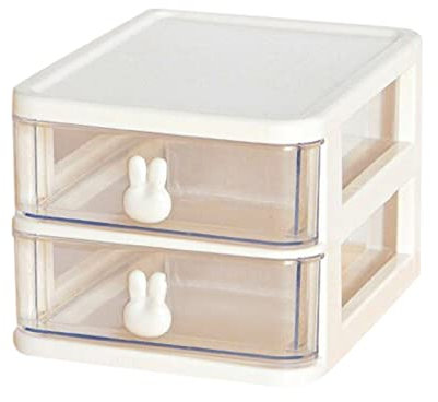 Deko Wohnzimmer Transparente Schublade Kaninchen Aufbewahrungsbox Kinder Mädchen Student Büro Schlafzimmer Desktop Dekoration Große Kapazität Weihnachtsdeko (Z-A-White, One Size)