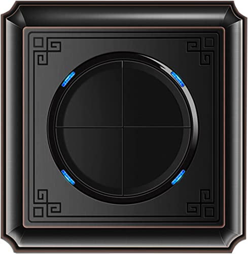 Interrupteur mural, interrupteur à bascule, panneau brossé noir, interrupteur mural de style vintage for loft, hôtel, restaurant, interrupteur domestique, panneaux métalliques dissimulés (couleur : 2