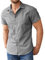 COOFANDY Mens Short Sleeve Summer Shirts Dress Shirts Non Iron Formal Stretch Shirt Casual Business Shirt Office Tops Muscle Fit Black-Plaid L