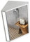 Weißer Eck-Spiegelschrank für das Badezimmer Wandmontierter Aufbewahrungsschrank mit Spiegel Platzsparender Triangular Vanity-Schrank