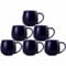 superyes Navy Blue Coffee Mugs Set of 6 for Latte Cappuccino Cup Ice Cream Hot Chocolate 12oz Solid