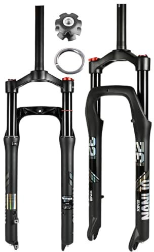 26 Pollici E-Bike MTB Aria Forcella Fat per Pneumatico da 4.0 Bicicletta da Neve Sospensione Forchetta Escursione 105mm QR 135×9mm Tubo Dritto 1-1/8