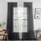 MIULEE Gardinen Vorhänge mit Kräuselband Vorhang Transparente Gardine aus Einfarbig Transparent Sheer Voile Wohnzimmer Luftig Dekoschal für Schlafzimmer 2er Set 245 x 140cm (H x B) Schwarz