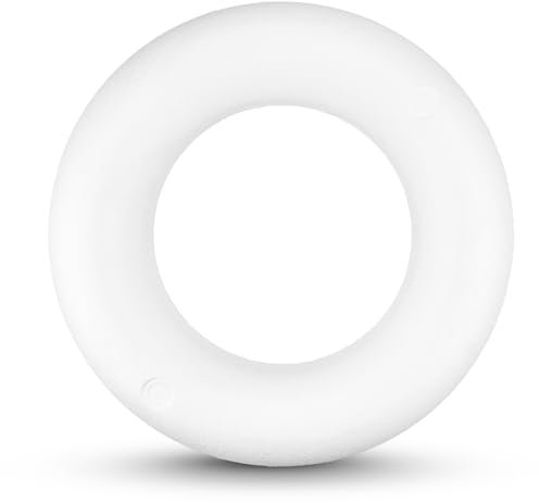 Netuno 1 Stück Styropor Flachring 25 cm halber Reifen Polystyrol Kranzrohling rund für Kränze DIY Basteln Advent Weihnachten Osterdeko Blumenkranz Türkranz Schaumkranz Dekoration