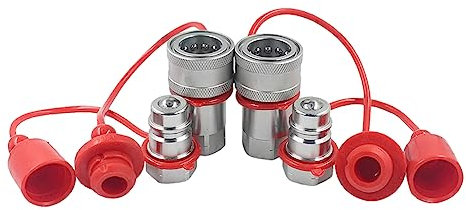 Qarmijaer -S4-04 1/2 NPT ISO5675 Raccord rapide hydraulique en acier au carbone Ensemble de connexion rapide hydraulique pour tracteur Coupleur hydraulique Agricole Raccord à déconnexion rapide