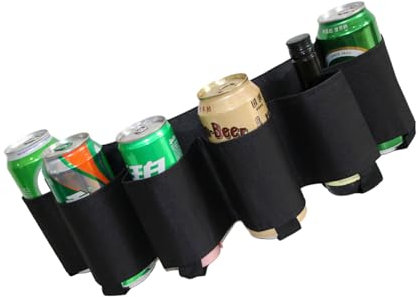 NPYQ Biergürtelholster Bierdosenflaschenhalter Gürtel Getränkedosenhalter Verstellbare Hüfttasche Für 6 Dosen Für Partys Picknicks Beutel