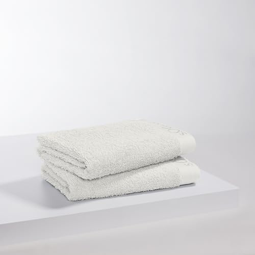s.Oliver 2 TLG Handtuch Set 50x100cm - 100% Baumwolle, 600 g/m², weich & saugstark, Doppelpack Handtücher Creme