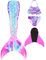 Pyjacos Meerjungfrauenflosse Mädchen Neuer Mermaid Tail, 4 Stück Set,FenM39-140