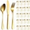 ReaNea Gold Cutlery Set 60 Pieces Service for 20, Stainless Steel Knives Spoon Forks Set for Wedding, Parties, Evens, Home, Gift for Thanksgiving, Christmas