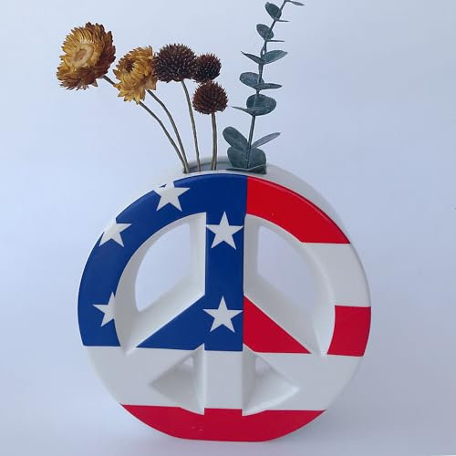 Peace Decor Friedensvase, Keramik, runde Vase, schöne Heimdekoration, moderne Heimdekoration (Farbe)