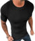 Kurzarm Herren Casual Mode Einfarbig T-Shirt Herren Klassisch Rundhals All-Match Tops Herren Jugend Temperament Trend Shirt Herren F-Black2 M