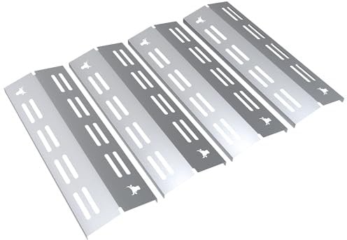 tuning-art GA43 Gasgrill Brennerabdeckung Edelstahl kompatibel mit Enders Chicago 4 Gasgrills | Brennerschutz | Passgenau, Farbe:4er Set Matt Bulle