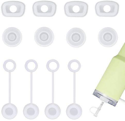 12PCS Leak Stopper for Stanley Silicone Durable Leak-Resistant Cup Leak Stopper Spill Proof Leakproof Seal Kit Straw Cover Reusable Spill Stopper Straw Cover Stopper for Stanley Cup Straw Cover Cap