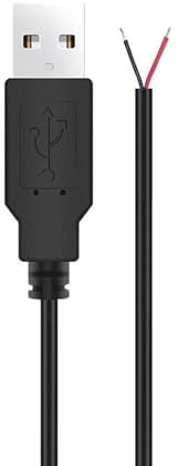 Yjcnelcr Charging Cord Extension Wire Power Supply Cable 2 Pin Bare Wire 22AWG USB Male USB Open End Cable For LED Light Fan