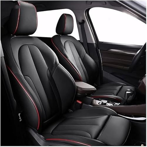VIPOER SitzbezüGesets FüR Ford Mustang Evos Everest Mustang Mach-E Grand C-MAX, Auto-SchonbezüGe Wasserdicht Sitzschoner Schonbezug Leder Anti-Rutsch Sitzheizung,Black