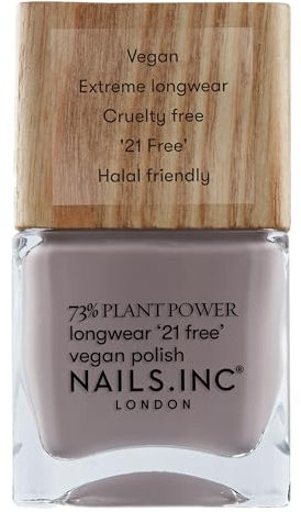Nails Inc - WHAT’S YOUR SPIRITUALITY Plant Power veganer Nagellack - 73% Plant Based, 100% Vegan & Tierversuchsfrei - Perfekte Maniküre, elegantes Grau - Für umweltbewusste Nail Art