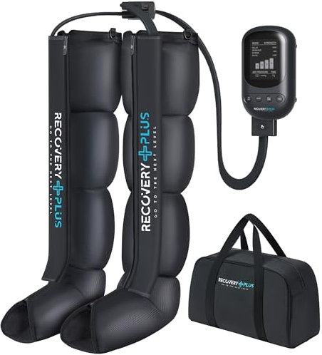 RECOVERY PLUS - botas de compresión de aire para piernas, presoterapia para casa, masajeador para drenaje linfático y circulación, recuperación muscular, nivel profesional (Talla L)