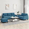 MOBCANT 3-TLG. Sofagarnitur mit Kissen Blau Samt Sofabezug Couchgarnitur Polstergarnitur Schlafsofa für Empfangsraum Wohnzimmer Wohnung Schlafzimmer