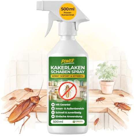 GREEN GUARDIA Kakerlaken/Schaben Abwehrspray – Sprühfertiges Power Konzentrat mit pflanzlichen Ölen | 500 ml für Innen & Außen | sofort, effektiv & nachhaltig